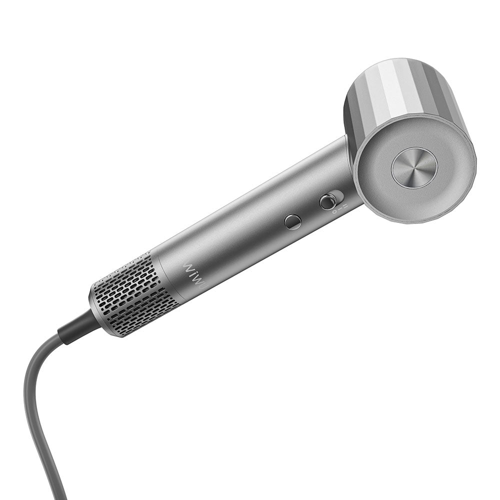 Wiwu Wi-520 Hypersonic Saç Kurutma Fön Makinesi İyon Teknolojisi Isı Dereceli Led Işık 1600W Gri