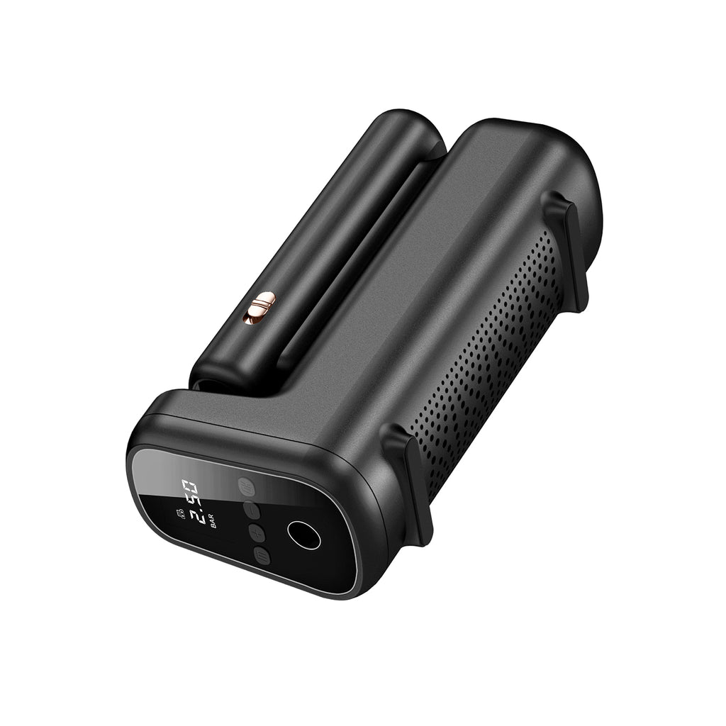 Wiwu Wi-Ai002 5in1 Oto Araç Lastik Şişirme Pompası - Oto Araç Süpürgesi - Vakum Makinesi - Fener Dijital Ekranlı Araç Hava Kompresörü Siyah