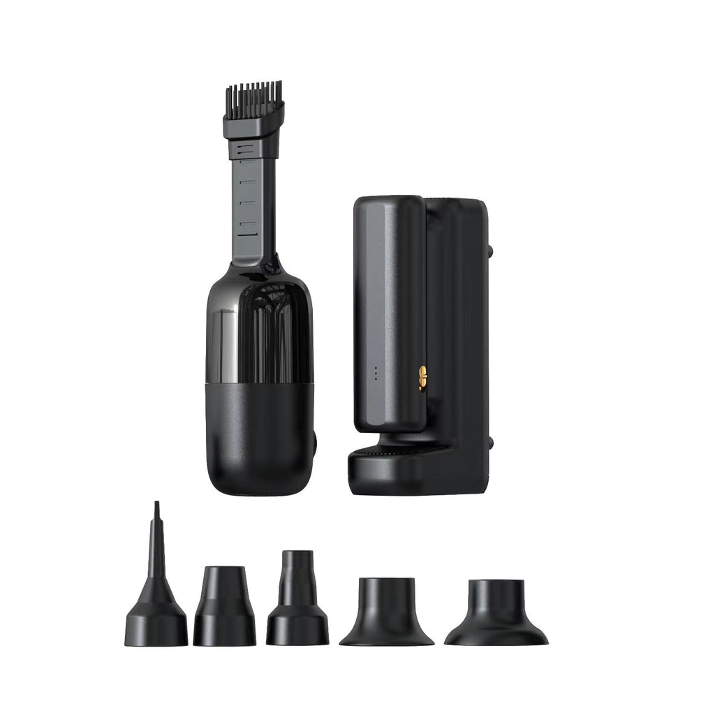 Wiwu Wi-Ai002 5in1 Oto Araç Lastik Şişirme Pompası - Oto Araç Süpürgesi - Vakum Makinesi - Fener Dijital Ekranlı Araç Hava Kompresörü Siyah