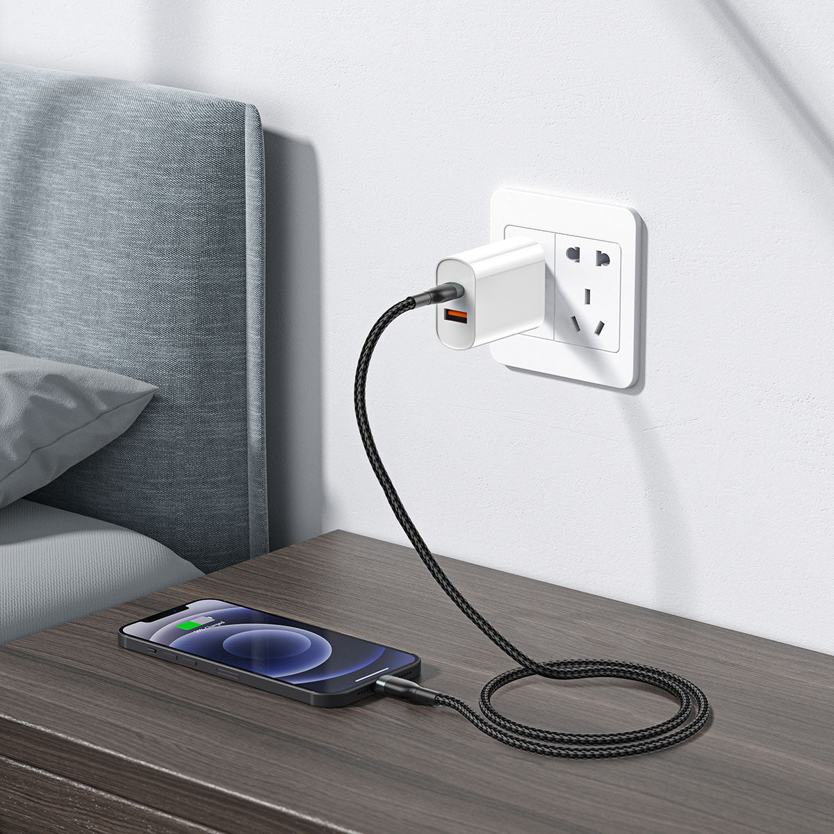 Wiwu Wİ-C017 Concise Serisi Type-C to Lightning PD Data Kablo 30W 2 Metre Gri