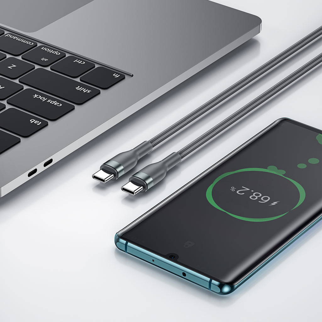 Wiwu Wi-C017 Concise Serisi Type-C to Type-C PD Data Kablo 100W 2M Gri