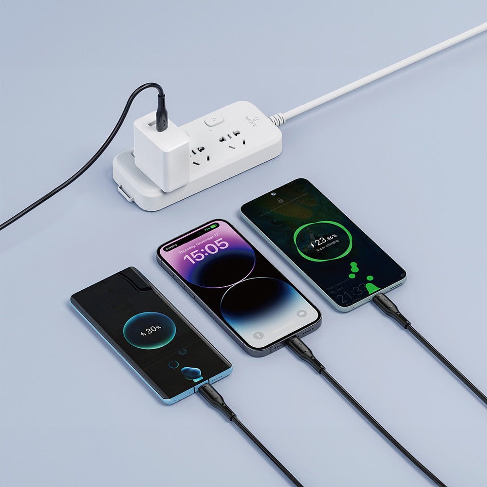 Wiwu Wi-C046E Starlink Serisi 3in1 USB-C to Lightning – Type-C – Micro Şarj ve Data Kablosu 60W 1.2M Siyah
