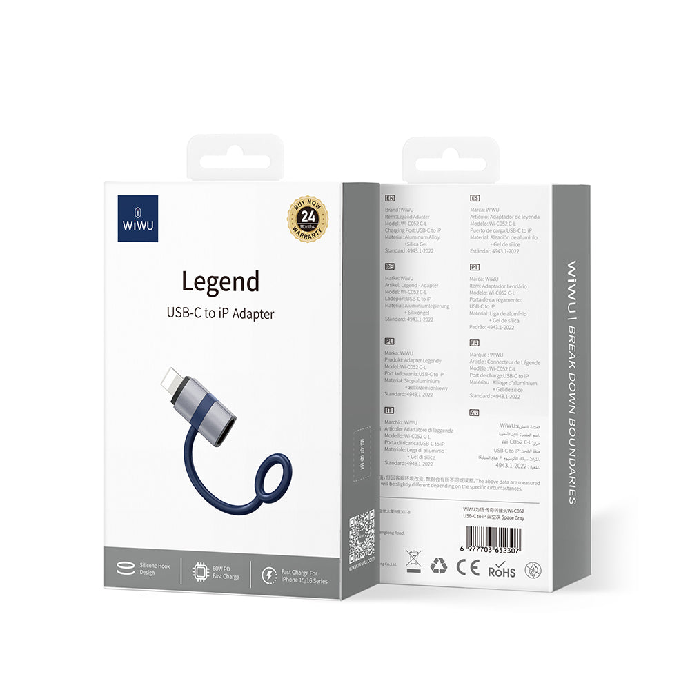 Wiwu Wi-C052 Type-C to Lightning Çevirici OTG Gri