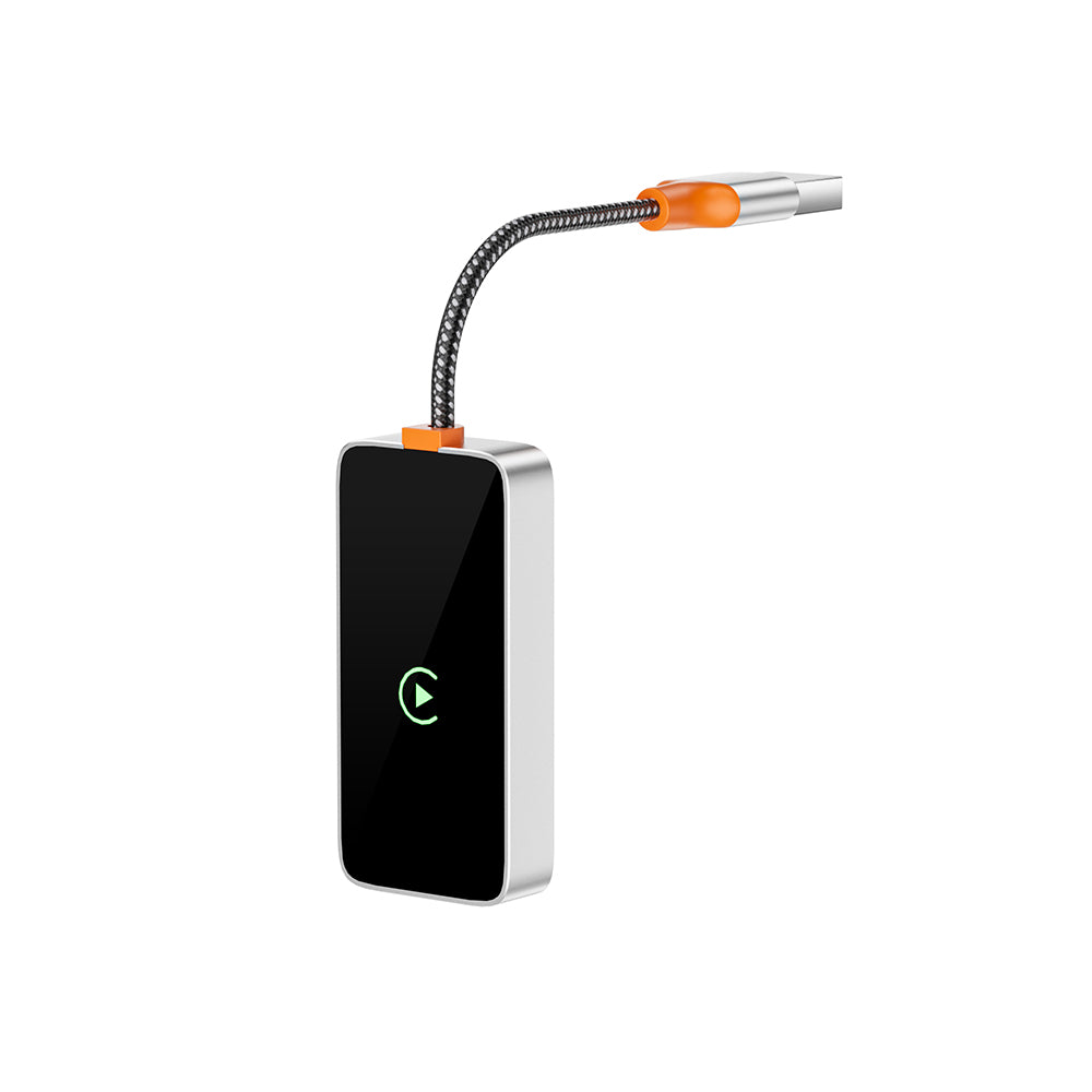 Wiwu Wi-CP002 CarPlay Dijital LED Göstergeli Kablosuz Ses Alıcı USB Girişli Bluetooth Adaptör Gümüş