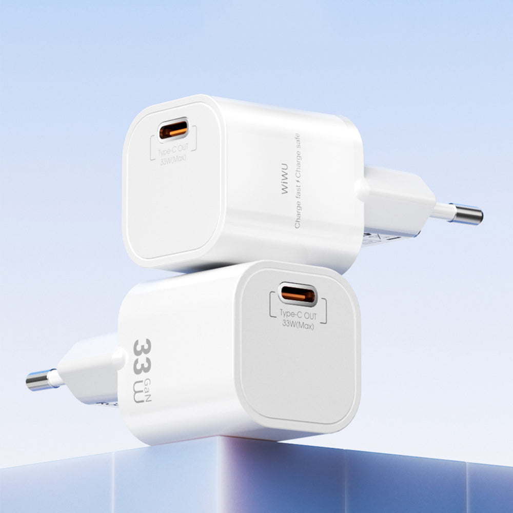 Wiwu Wi-G015 Cube Serisi GaN Tech PD Hızlı Şarj Özellikli Mini Şarj Başlığı 33W Beyaz