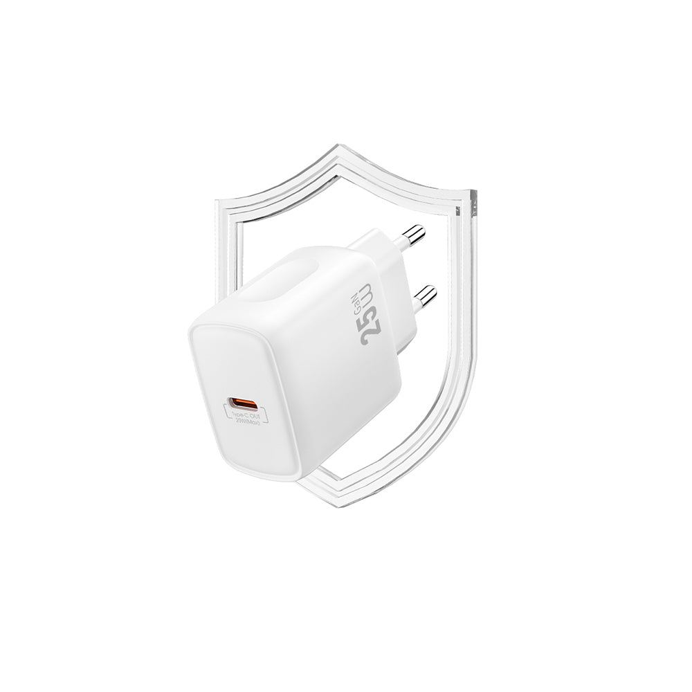 Wiwu Wi-G016 Essen Serisi GaN Tech PD Hızlı Şarj Özellikli Şarj Başlığı 25W Beyaz