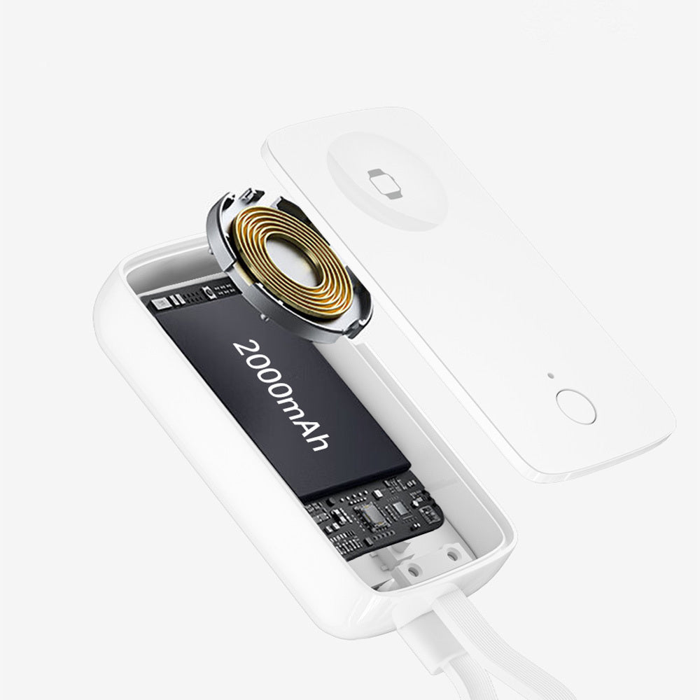 Wiwu Wi-M22 Ark Serisi 2in1 Akıllı Saat Mini Wireless Powerbank 2000mAh 2W Beyaz