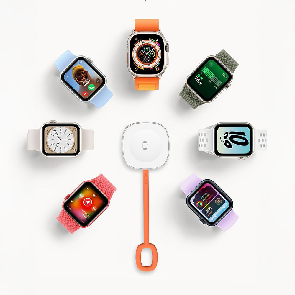 Wiwu Wi-M23 Akıllı Saat Taşınabilir Wireless Magnetik Şarj Aleti 2.5W Beyaz