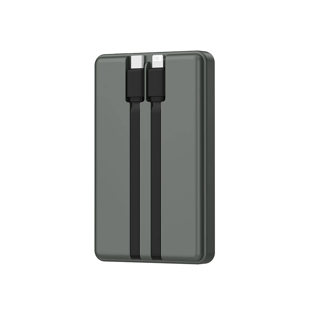 Wiwu Wi-P004 Trunk Serisi Type-C Lightning Çıkışlı Taşınabilir Powerbank PD 22.5W 10000mAh Gri