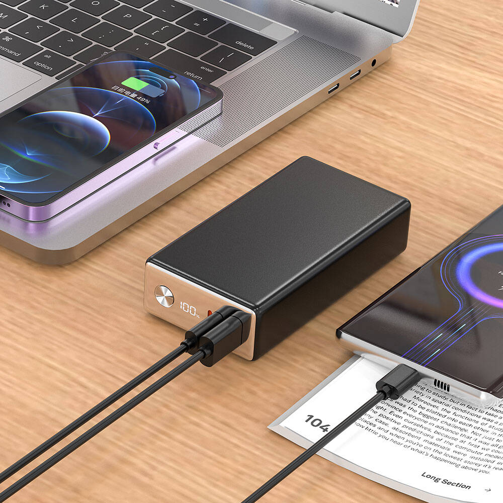 Wiwu Wi-P006 Rock LED Ekranlı Taşınabilir Powerbank PD 20W 20000mAh Beyaz