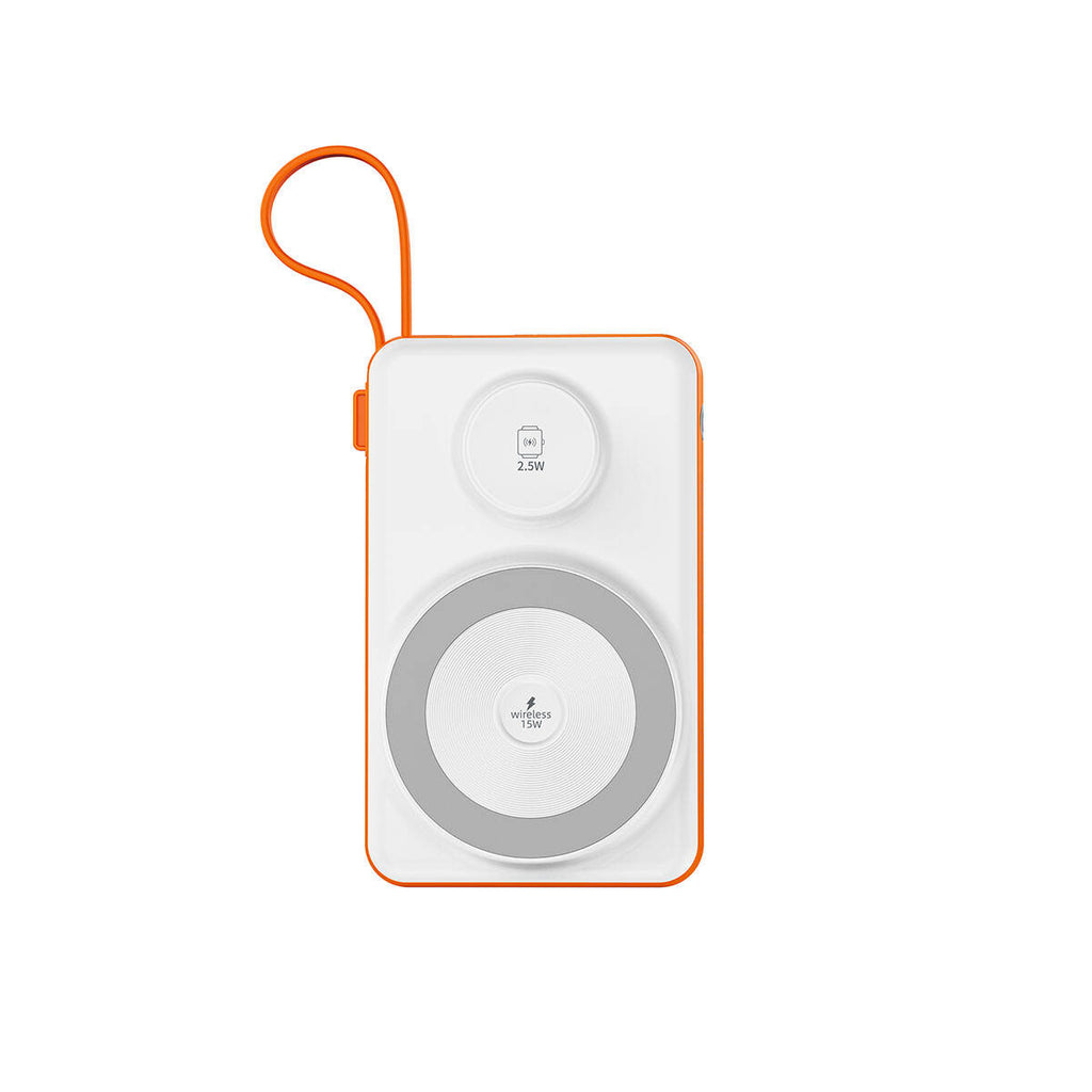 Wiwu Wi-P007 LED Ekranlı Akıllı Saat Kablosuz Şarj Özellikli Taşınabilir Powerbank 10000mAh 22.5W Siyah