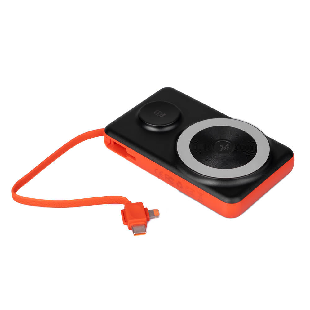 Wiwu Wi-P007 LED Ekranlı Akıllı Saat Kablosuz Şarj Özellikli Taşınabilir Powerbank 10000mAh 22.5W Siyah