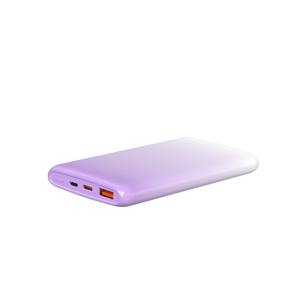 Wiwu Wi-P008 Rainbow LED Işıklı Göstergeli Renkli Taşınabilir Powerbank PD 22.5W 10000mAh Beyaz