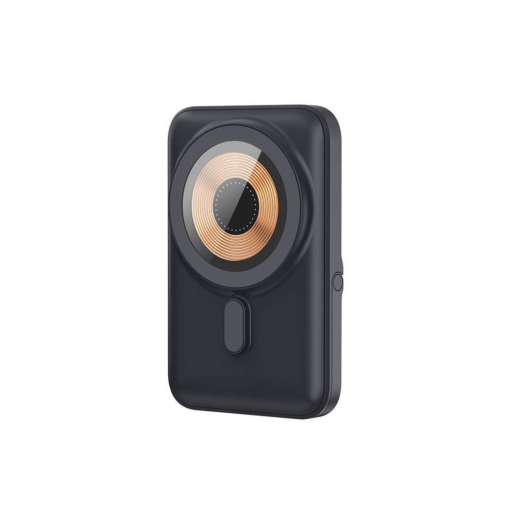 Wiwu Wi-P009 LED Ekranlı Standlı Kablosuz Şarj Özellikli Taşınabilir Powerbank 10000mAh 20W Siyah