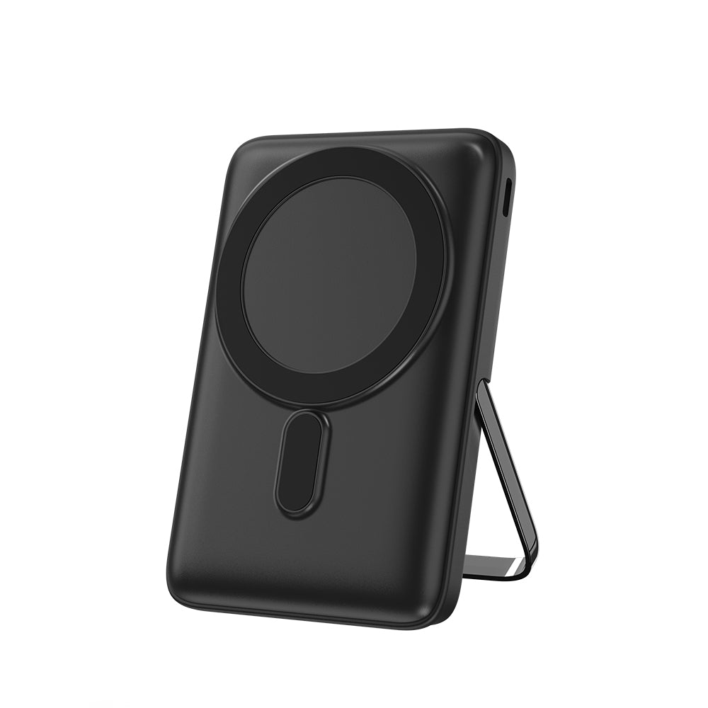 Wiwu Wi-P011 Gentleman Serisi LED Işık Göstergeli Standlı Kablosuz Powerbank 10.000mAh 15W Siyah