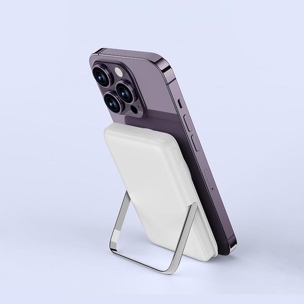 Wiwu Wi-P011 Gentleman Serisi LED Işık Göstergeli Standlı Kablosuz Powerbank 10.000mAh 15W Siyah