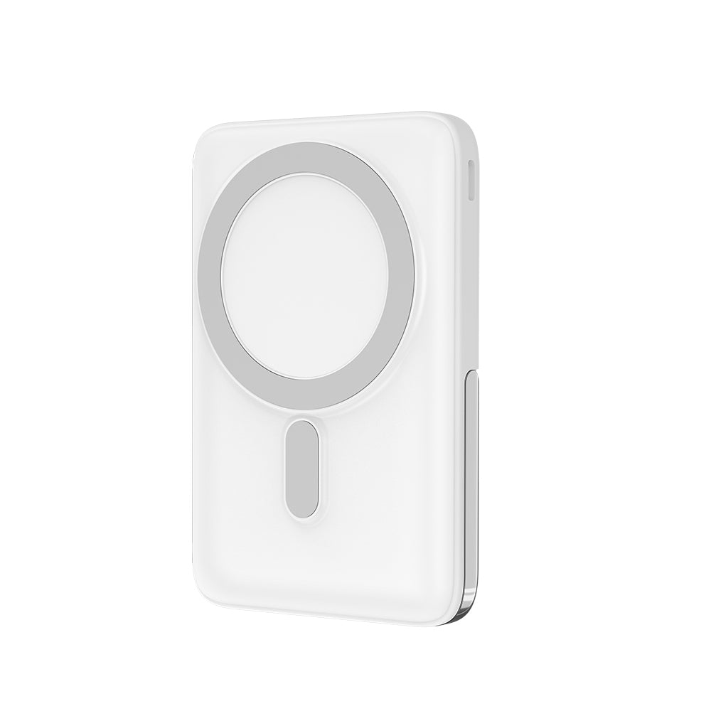 Wiwu Wi-P011 Gentleman Serisi LED Işık Göstergeli Standlı Kablosuz Powerbank 10.000mAh 15W Beyaz