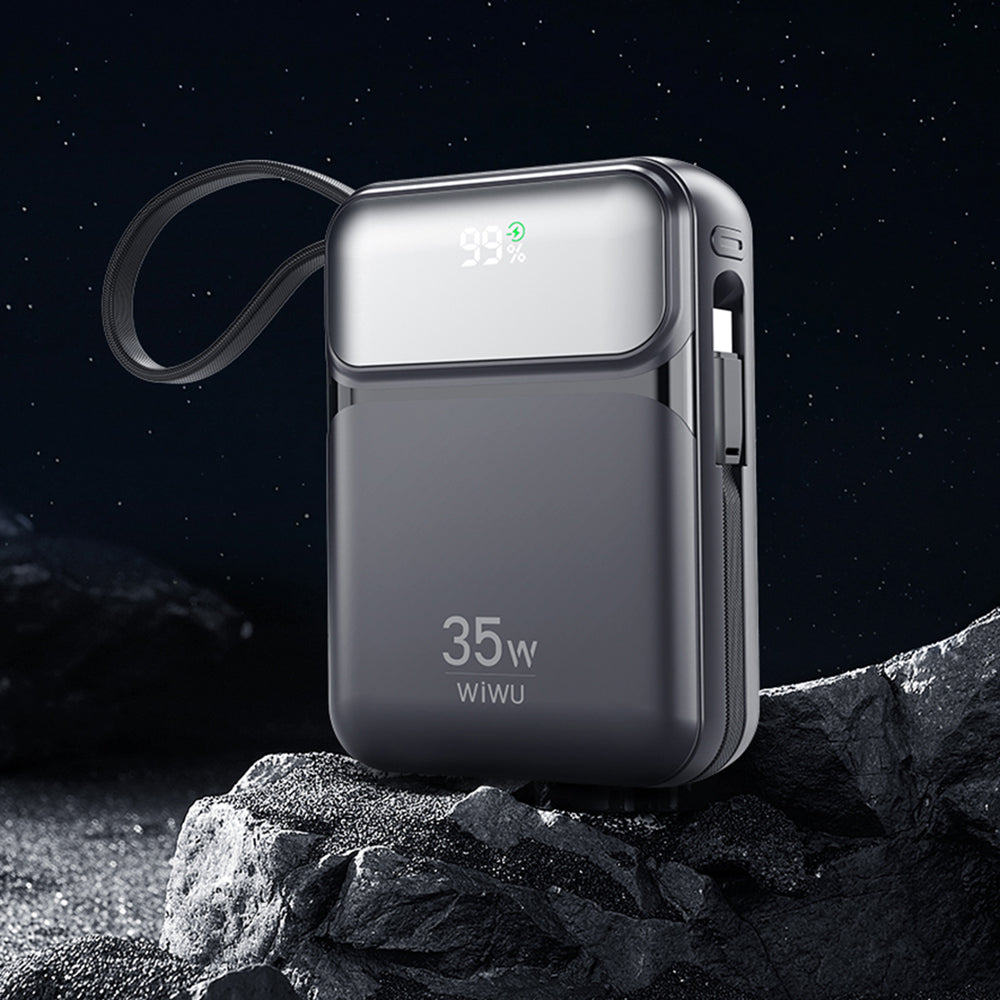 Wiwu Wi-P052 Galaxy Serisi Type-C Lightning Çıkışlı Taşınabilir Powerbank PD 35W 10000mAh Siyah
