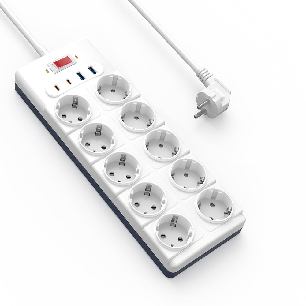 Wiwu Wi-S008 20W GaN Tech Power Strip 14 in 1 Çoklu Priz 2M Beyaz