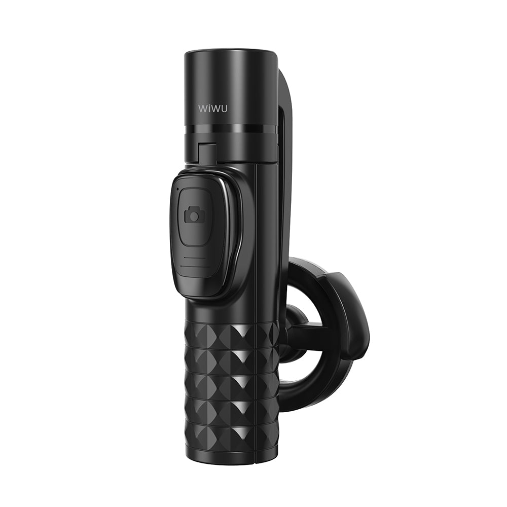 Wiwu Wi-SE014 Magnetik Özellikli 360 Derece Dönebilen Kumandalı Selfie Çubuğu ve Tripod Siyah