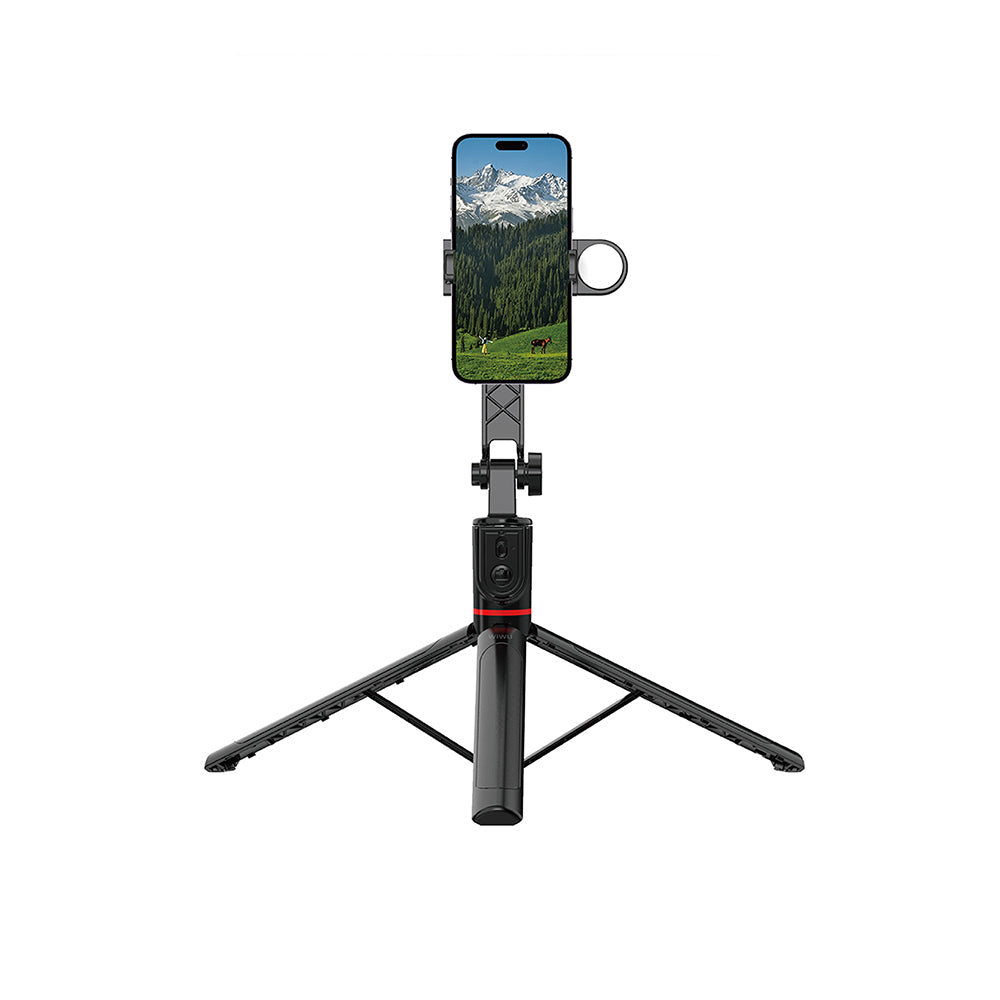 Wiwu Wi-SE015 Canlı Yayın Dolgu Işıklı Teleskopik Tripod ve Selfie Çubuğu Siyah