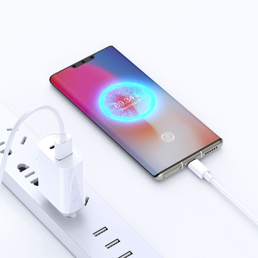 Wiwu Wi-U002 Quick Hızlı Şarj Başlığı USB-A to Type-C PD 20W Kablolu Şarj Seti Beyaz