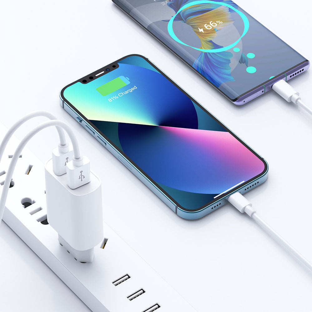 Wiwu Wi-U003 Quick 2.1A Çift USB Çıkışlı Hızlı Şarj Başlığı Adaptörü Beyaz