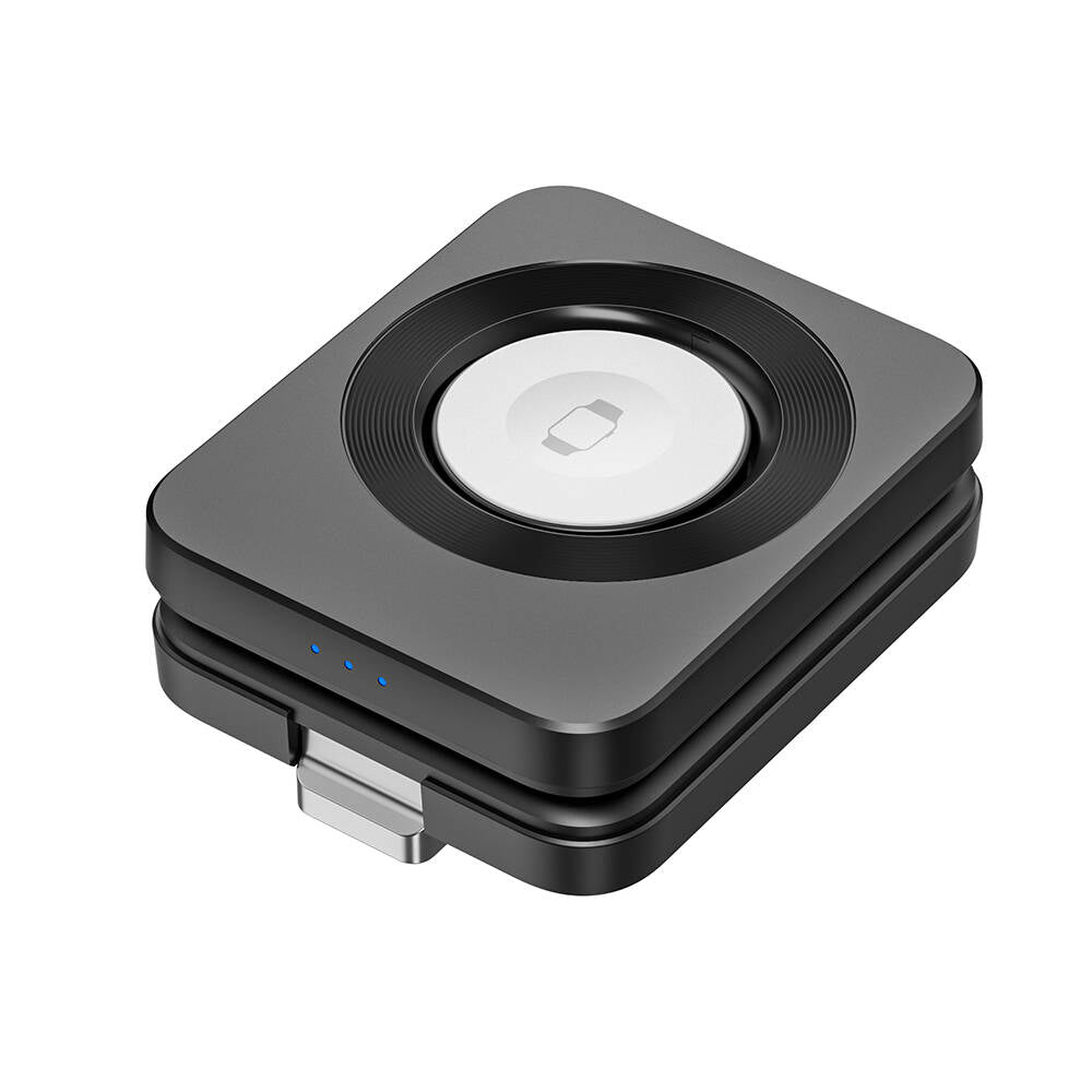 Wiwu Wi-W028 Qi2 Şarj Teknolojili Katlanabilir LED Işık Göstergeli 3in1 Kablosuz Şarj Standı Siyah