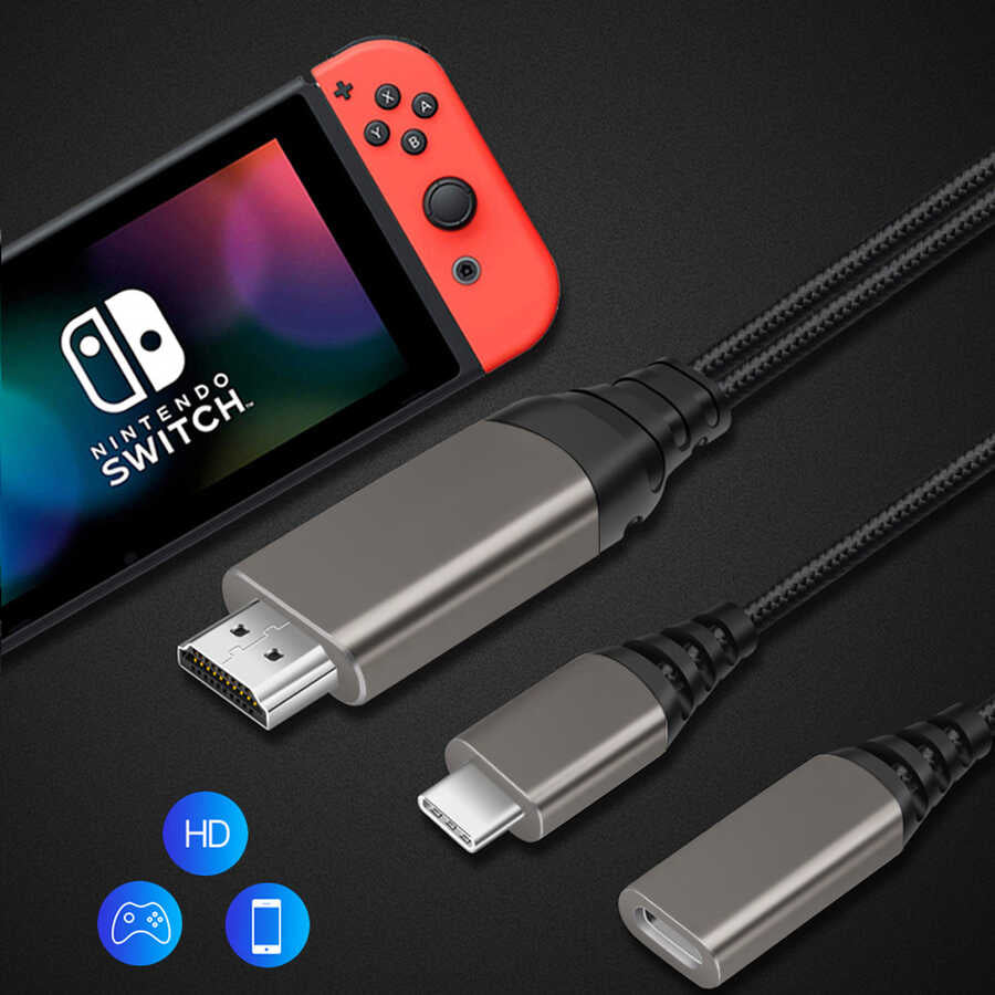 Wiwu X10 Type-C to HDMI Kablo Gri