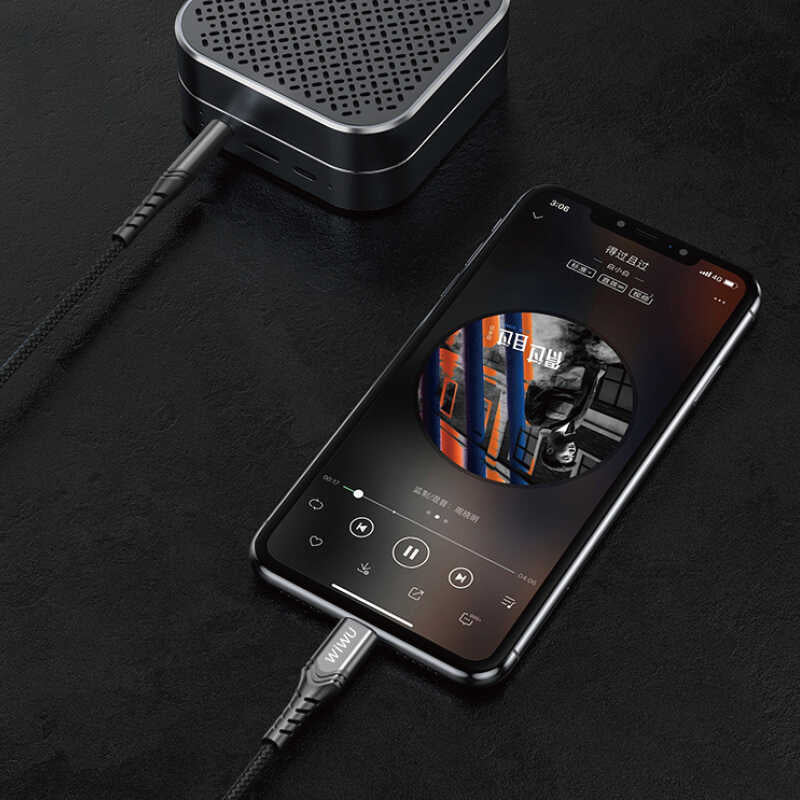 Wiwu YP-02 Lightning To Aux Audio Kablo Siyah