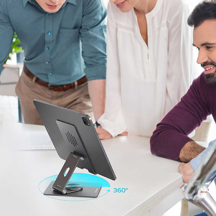 Wiwu ZM106 Taşınabilir Katlanabilir 360 Dönebilen Metal Telefon ve Tablet Standı Siyah