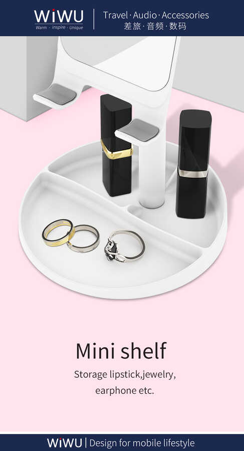 Wiwu ZM201 Aynalı Tablet - Telefon Standı Beyaz