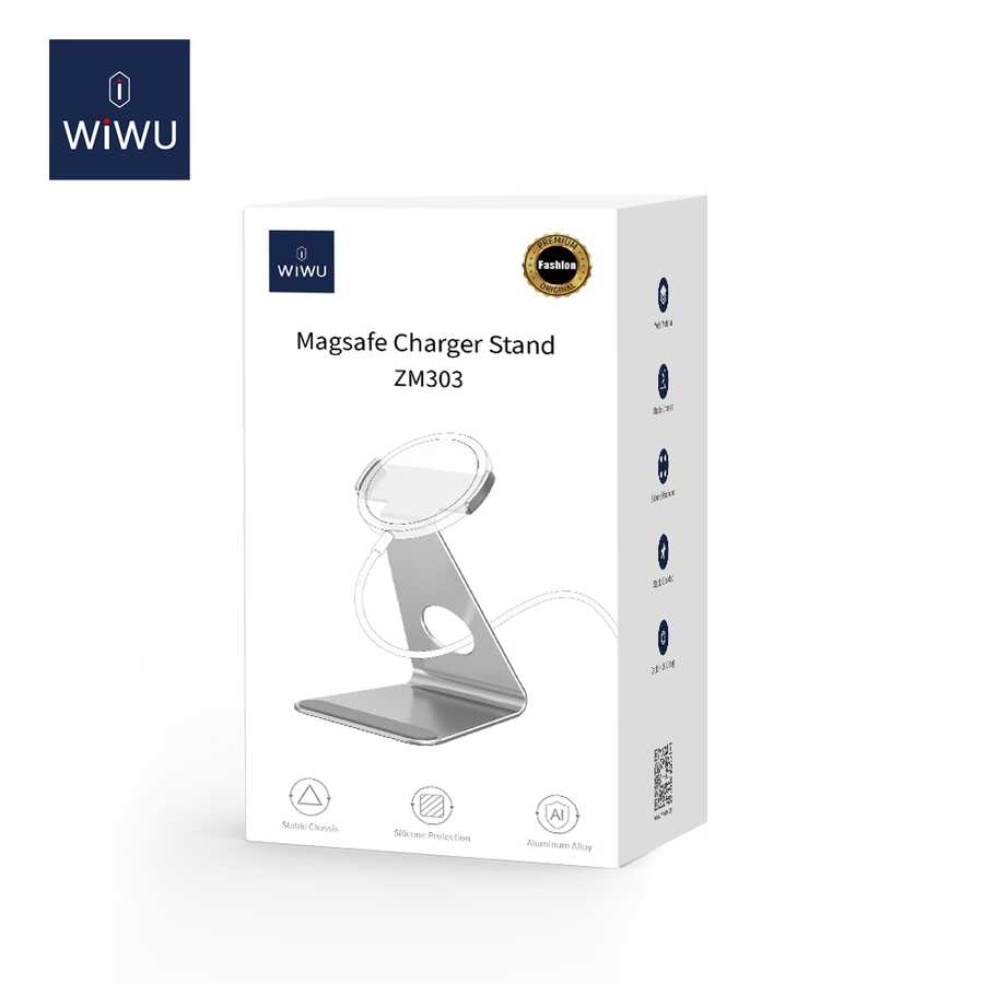 Wiwu ZM303 M-safe Şarj Standı Gümüş