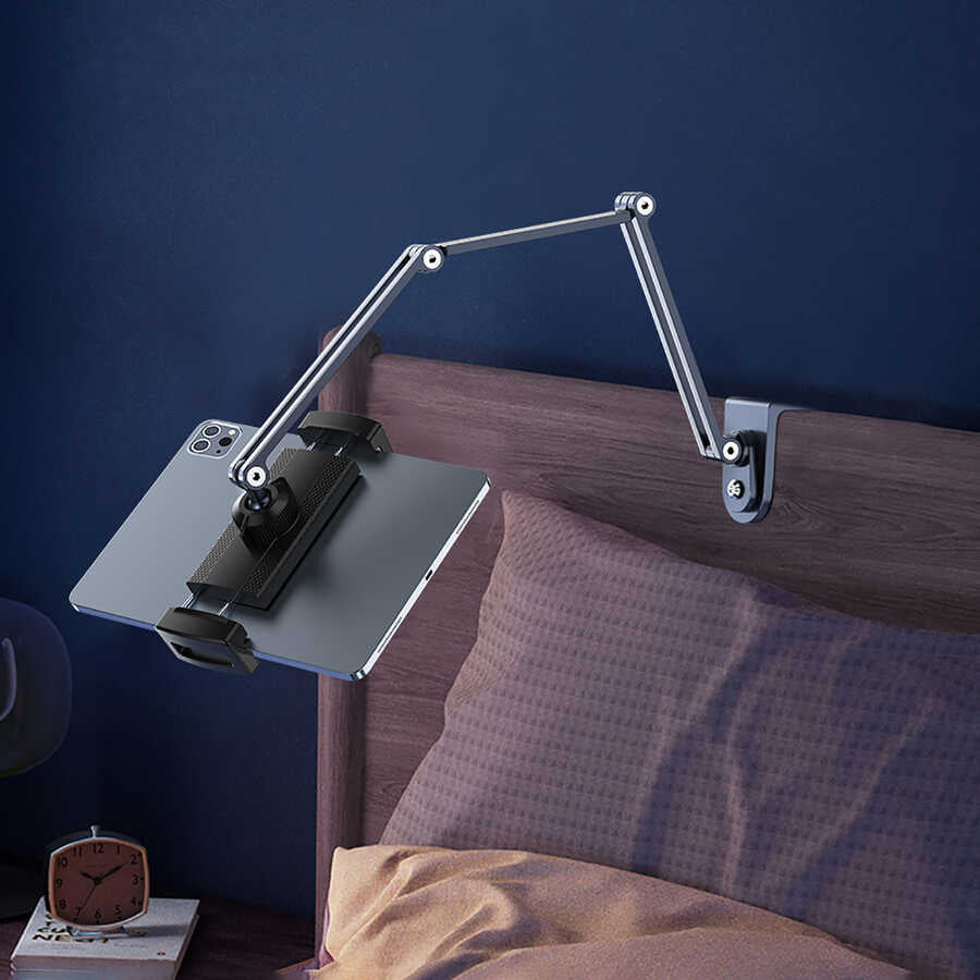 Wiwu ZM310 Ayarlanabilir Oynar Başlıklı Masa Tablet ve Telefon Tutucu Gri