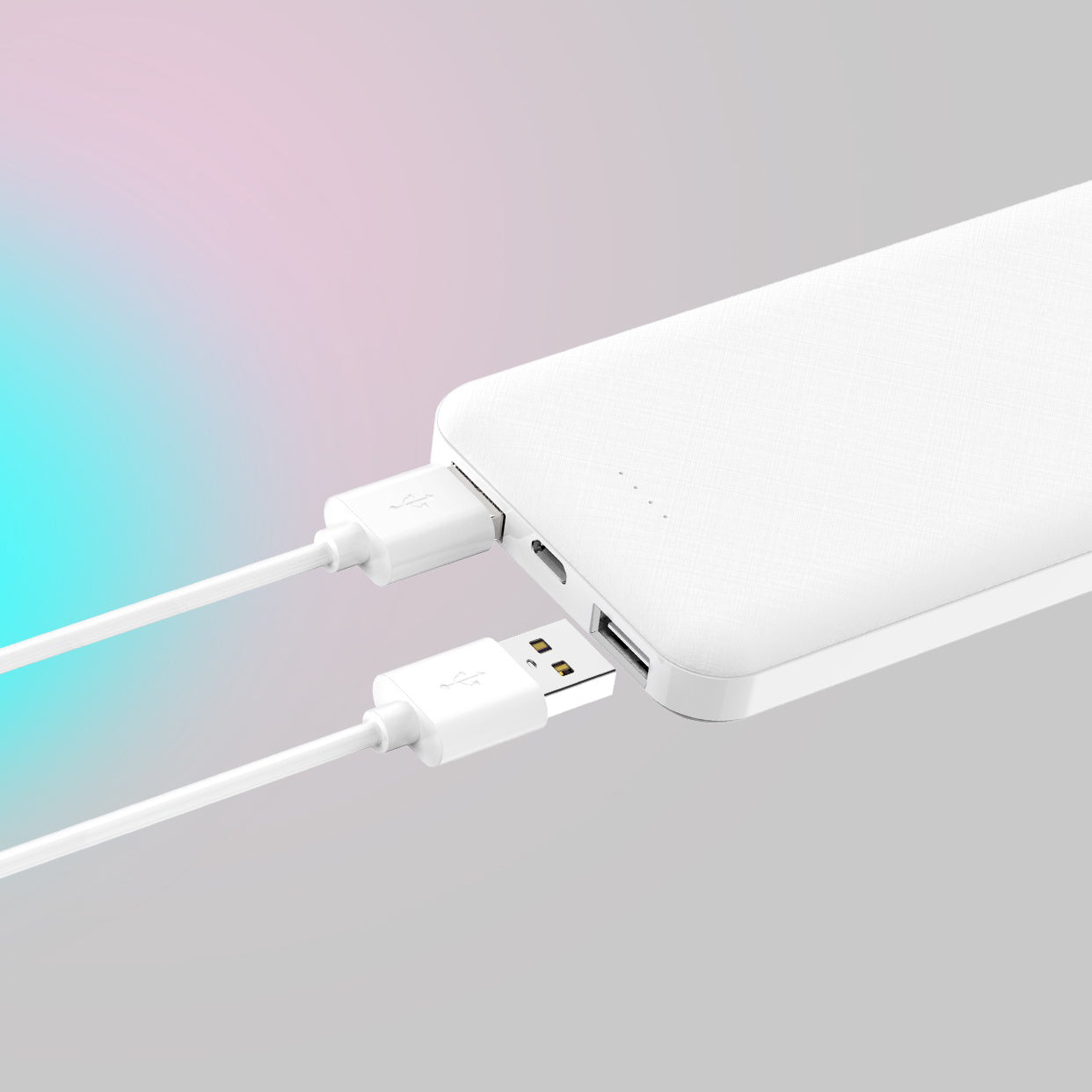Xipin PX102 Hızlı Şarj Özellikli LED Göstergeli Dual USB Taşınabilir Akıllı Powerbank 10000mAh Beyaz