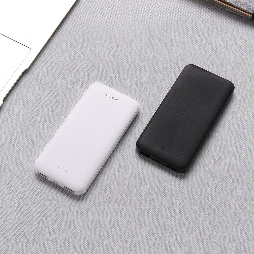 Xipin PX102 Hızlı Şarj Özellikli LED Göstergeli Dual USB Taşınabilir Akıllı Powerbank 10000mAh Beyaz