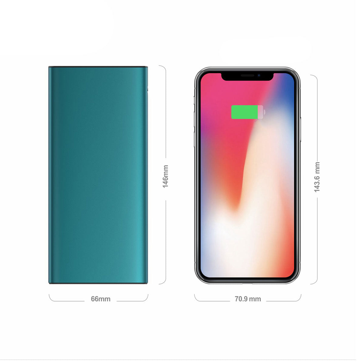 Xipin PX701-Q Hızlı Şarj Özellikli Dijital Ekran Göstergeli Dual USB Taşınabilir Powerbank 10000mAh Mavi