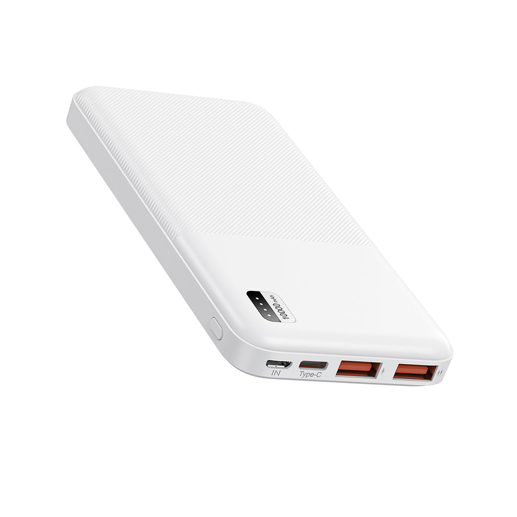 Xipin PX721 Hızlı Şarj Özellikli LED Işık Göstergeli Dual USB Taşınabilir Powerbank 10000mAh Beyaz