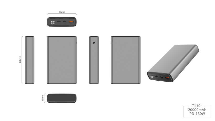 Xipin T110LF 20000 Mah Powerbank Gri