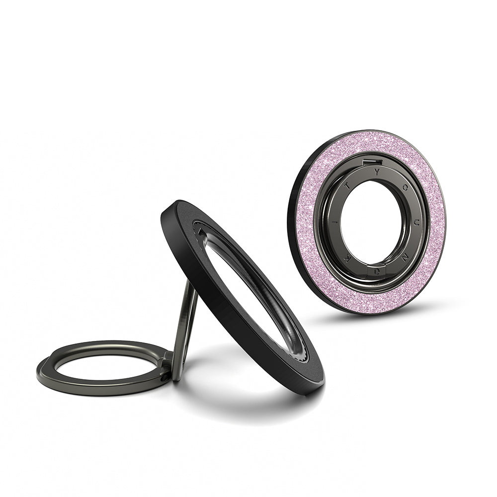 Youngkit Colorful Serisi Double Magnetik Ring Stand Telefon Tutucu Pembe