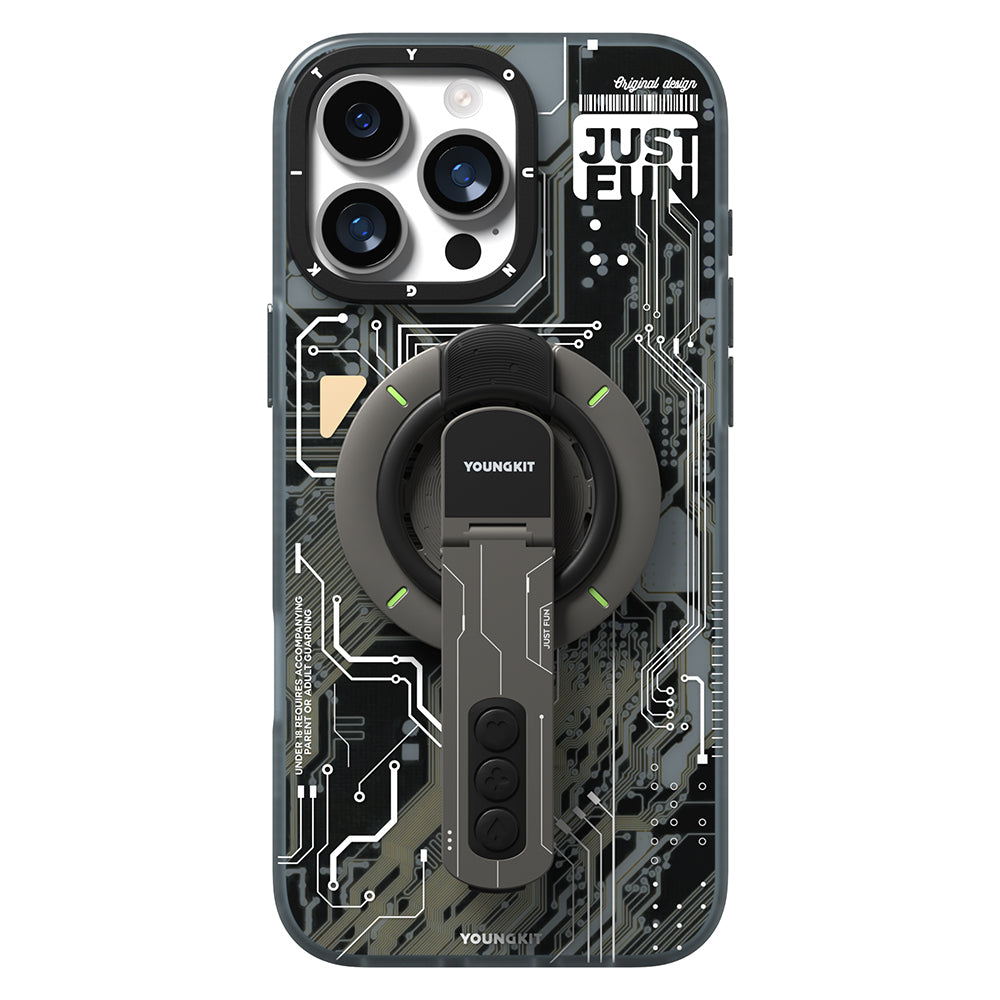 Youngkit Technology Serisi Telefon ve Tabletler için Magnetik Ring Stand Siyah