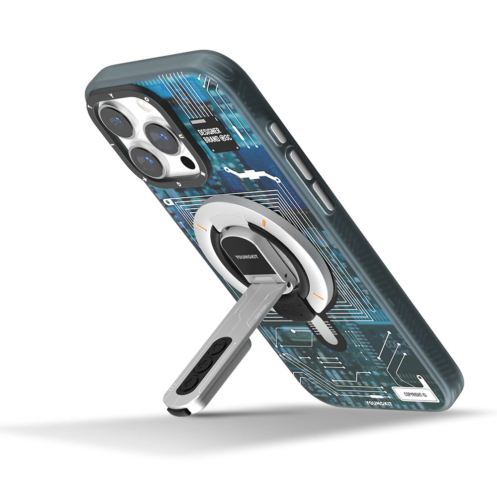 Youngkit Technology Serisi Telefon ve Tabletler için Magnetik Ring Stand Siyah