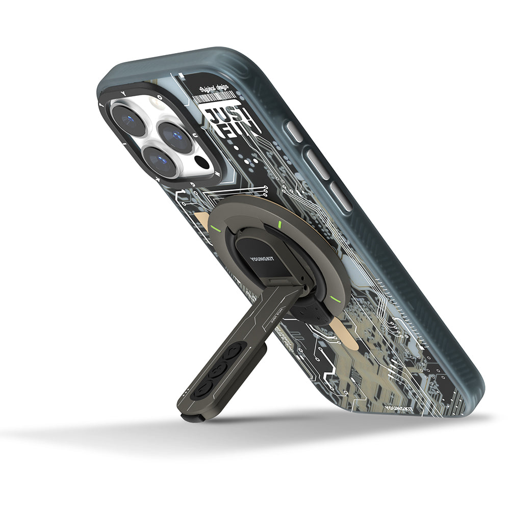 Youngkit Technology Serisi Telefon ve Tabletler için Magnetik Ring Stand Beyaz