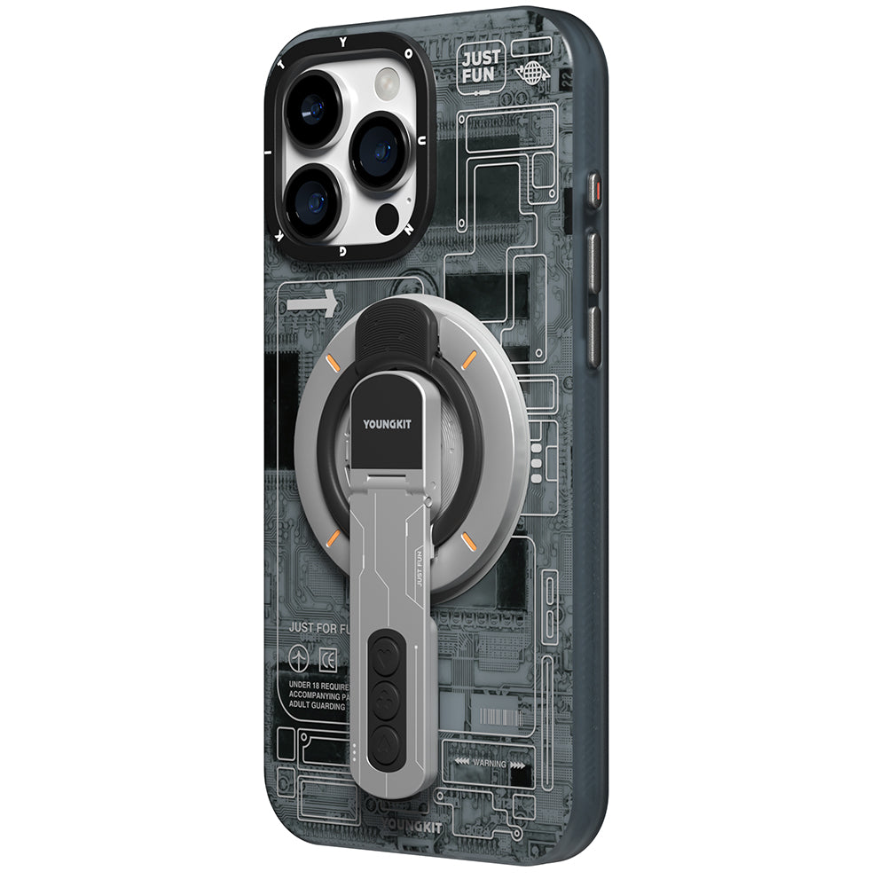 Youngkit Technology Serisi Telefon ve Tabletler için Magnetik Ring Stand Siyah