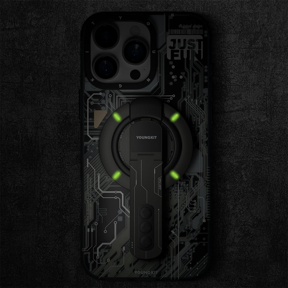 Youngkit Technology Serisi Telefon ve Tabletler için Magnetik Ring Stand Siyah