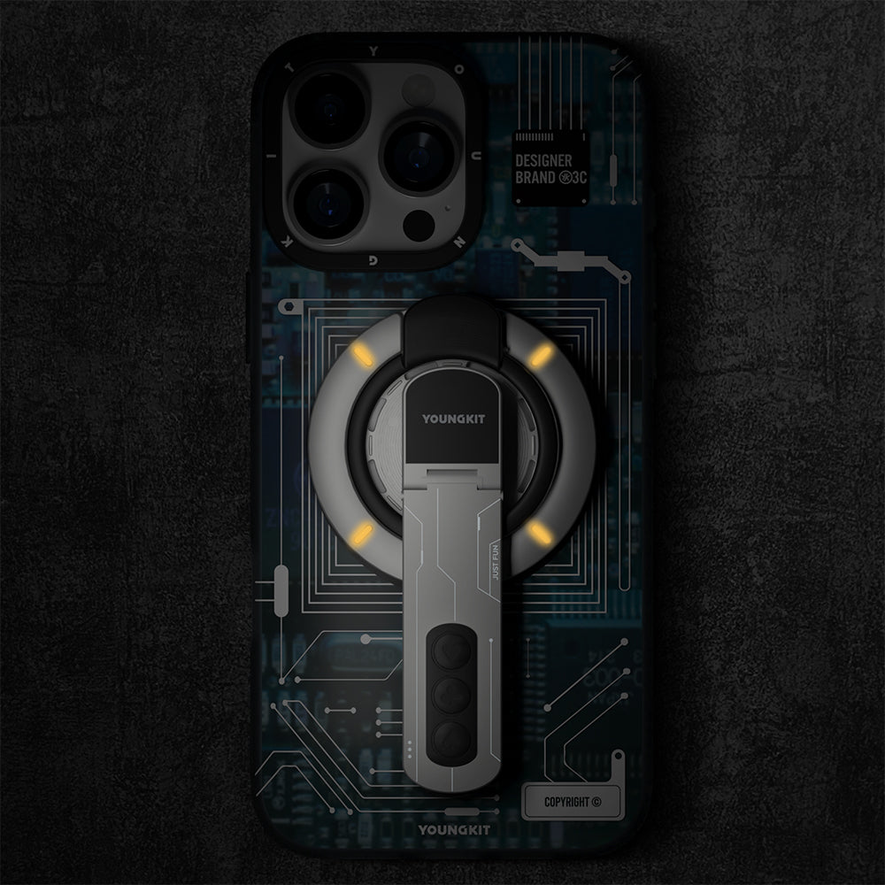 Youngkit Technology Serisi Telefon ve Tabletler için Magnetik Ring Stand Beyaz