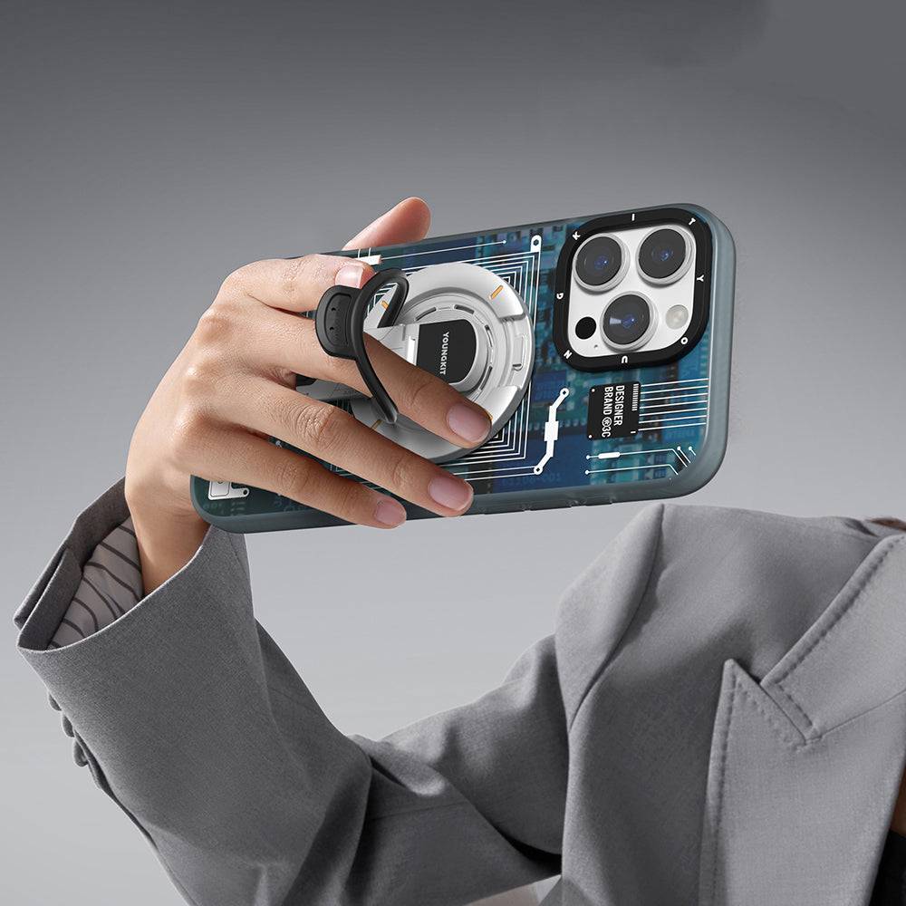 Youngkit Technology Serisi Telefon ve Tabletler için Magnetik Ring Stand Siyah