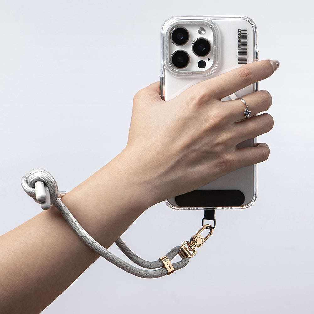 Youngkit YQ002 Yansıtıcı Şerit Desenli Cep Telefonu Bilek Askı İpi Kahverengi