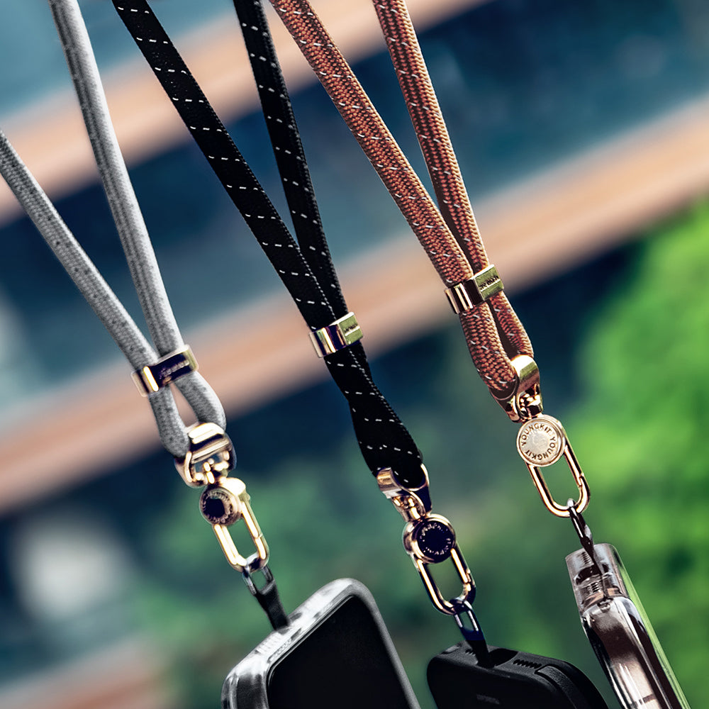 Youngkit YQ002 Yansıtıcı Şerit Desenli Cep Telefonu Bilek Askı İpi Gri