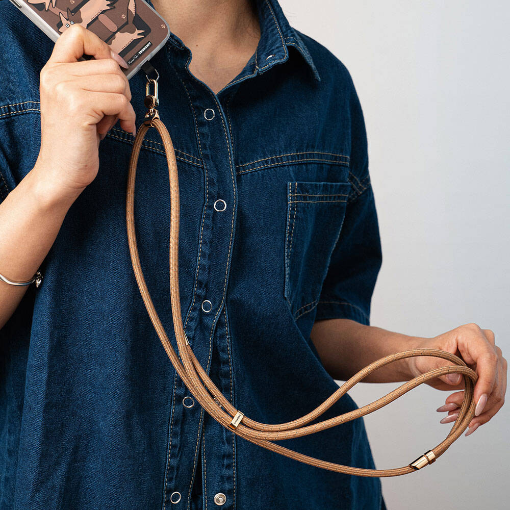 Youngkit YQ002 Yansıtıcı Şerit Desenli Cep Telefonu Boyun Askı İpi Siyah